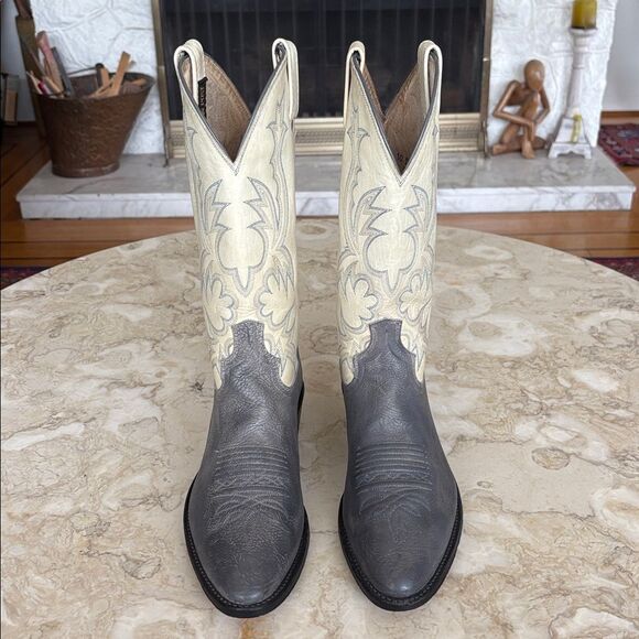 Dan Post Made in USA Leather Cowboy Boots Vintage 1980s - Picture 3 of 14